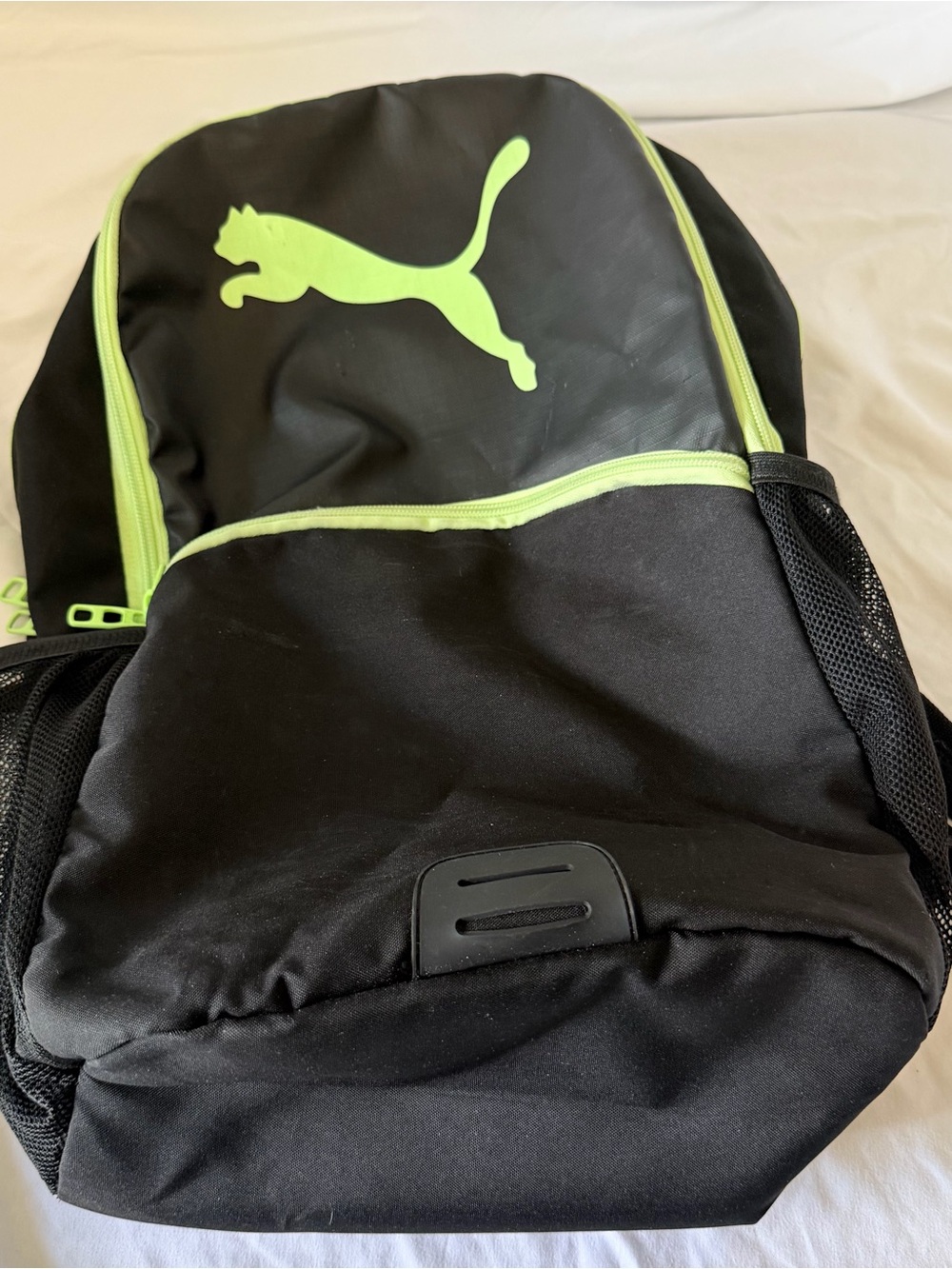 Puma Black Backpack with Neon Lime Accents
